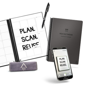 Rocketbook Smart Reusable Everyday Planner, Undated Weekly, Monthly, Annually, For Scheduling, Executive Size, 6x8.8, Gray