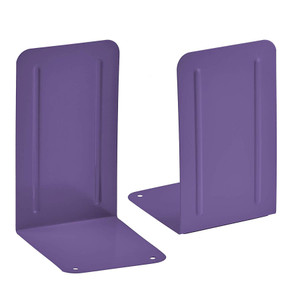 Acrimet Steel Metal Bookends for Shelves, Heavy Duty, for Large Books, 6 7/8" Tall X 4" Wide X 4 1/2" Deep, Purple Colored, 1 Pair