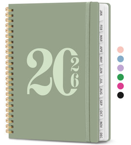 2026 Planner, Weekly and Monthly Calender Planner, Jan 2026 to Dec 2026, Hardcover 2026 Calendar Book with Tabs & Inner Pocket, Office Home School Su
