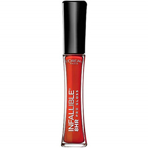 LOreal Paris Makeup Infallible 8 Hour Hydrating Lip Gloss, Fiery, 0.21 Fl Oz