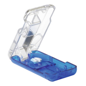 Ezy Dose Pill Cutter and Splitter with Built-in Pill Dispenser, Easy-Cut Stainless Steel Blade for Tablets, Vitamins, Medication, Portable, Travel-Si