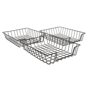 Okuna Outpost Metal Wire Paper Basket Organizer - Space-Saving Wire Baskets for Organizing Office - Document Sorting Station & Desk Tray - Versatile