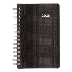 Brownline® 2026 DuraFlex Daily/Monthly Planner, Appointment Book, 12 Months, January to December, Twin-Wire Binding, 8" x 5", Black (CB634V.BLK-26)