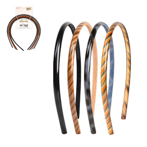 Scunci by Conair Effortless Beauty Skinny headband -plastic Headbands for Women and Men - hair accessories for women - Neutral Colors - 4 Count