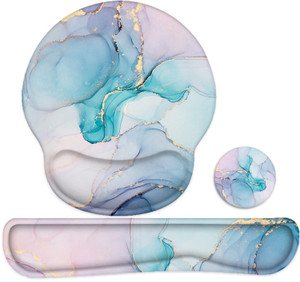 LATEEFAH Mouse Pad with Wrist Rest, 3-in-1 Gaming Mouse Pad, Keyboard Wrist Rest, Ergonomic Memory Foam Mousepad with Wrist Support for Computer Keyb