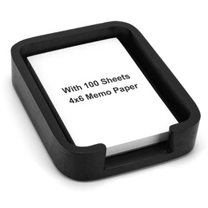 4x6 Memo Paper Holder Organizer for Desk Black Wooden Note Paper Tray with 100 Sheet Blank Memo Pads 4x6 Index Card Tray Black Wood Sticky Note Holde