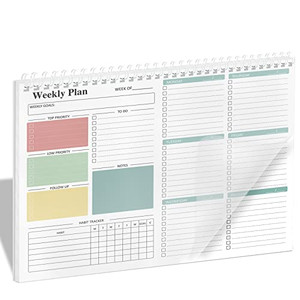 Ymumuda Weekly To Do List Notepad - Daily To Do List Undated 52 - Week Sheets, 8.5x11" Weekly Goal Notebook, Habit Tracker Journal, Excellent for Stu