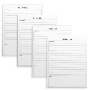 Better Office Products To Do List Notepad, 8.5" x 11", Planning Note Pad, 50 Sheets, Daily Agenda Productivity Checklist Organizer, (4 Pack)