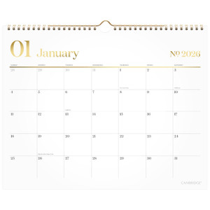 Cambridge 2026 Wall Calendar, Monthly, 15" x 12", Medium, WorkStyle, White (1606-707-26)