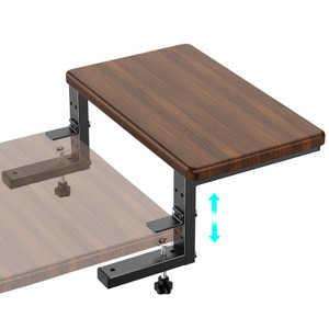 3 in 1 Clamp on Desk Extension & Monitor Shelf,16.5" Desktop Organizer, Adjustable Height Heavy Duty Desk Shelf Organizer for Gaming,Printer Stand,Co