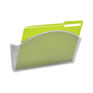 Safco Products 4176BL Onyx Mesh Magnetic Single File Organizer Stick On File Pocket | Letter Size | 4 Heavy-Duty Magnets | Steel Construction, Silver