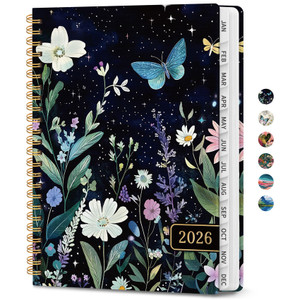 2026 Planner, Weekly and Monthly Planner for Women, January 2026 to December 2026, Pretty Hardcover 2026 Calendar Planner Book with Tabs, Inner Pocke