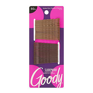 Goody SlideProof Bobby Pin, 50 Ct, Assorted Brunette Colors, Ouchless Bobby Pins for Hair Styling, Lock In Style, Comfortable, Pain-Free Accessories