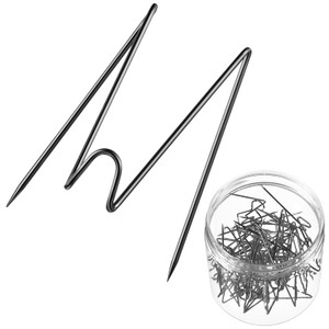 Geyoga Fabric Panel Wall Wire Hooks Cubicle Hooks with Clear Storage Box for Interior Exterior Decor for Picture Home School Office DIY (Black,36 Pcs