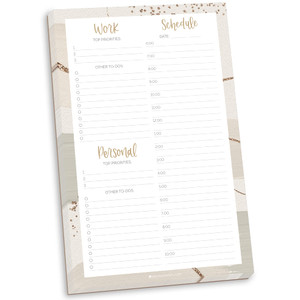 bloom daily planners Timed Work & Personal To Do List Planning Pad - Undated Tear-Off Hourly Checklist Notepad Appointment Organizer - 6" x 9" - Brus