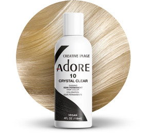 Adore Semi Permanent Hair Color (010 Crystal Clear) | Vegan & Cruelty-Free Hair Dye | No Ammonia, No Peroxide, No Alcohol | 4 Fl Oz