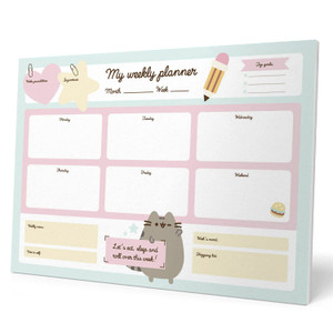 To Do List Notepad Pusheen Calendar A3 | Daily, Weekly Planner | ADHD Planner Pad | 54 Tear-Off Sheets 90 gsm | Pusheen Stationery | Improve Producti