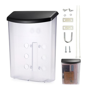 BTSKY Outdoor Brochure Holder Plastic Literature Display Box Wall Mount Postcard Holder Flyer Holder with Black Lid Waterproof for Brochures, Flyers,