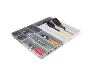 Joseph Joseph Blox 10-Piece Storage Tray Set for Cosmetics, Stationery, Flatware and Utensils, Drawer Organizer, Recycled Plastic