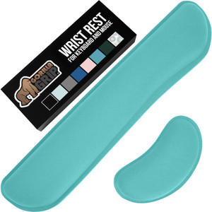 GORILLA GRIP Silky Gel Memory Foam Wrist Rest for Computer Keyboard, Mouse, Ergonomic Design for Typing Pain Relief, Desk Pads Support Hand, Arm, Mou