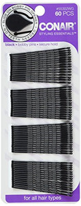 Conair Bobby Pins, Black, 0.3 Ounce, 60 counts