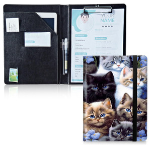 DIGTIALL Padfolio Folder with Clipboard,Portfolios Organizer Clipboards with Storage Clipboard Writing Pad PU Leather Conference Document Organizer w