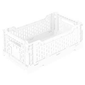 Simplify 4LT Collapsible Storage Crate | Small | Foldable | Stackable | Plastic Bin | Home Organization | Dorm | Office | Crafts | Shelf | White