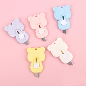 4PCS Paper Cutter Kawaii Cartoon Paper Envelope Cutter Packing Box Unpacking Tools Supplies Mini Portable Handmade Roll Cutters(Random Color)(ZS619)