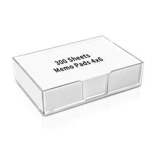 300 Sheet 4x6 Memo Holder Desk Notepad Tray Pad Paper Memo Sheets Non Sticky Memo Pads 4x6 Acrylic Notepad Holder for Desk School Organization Planni