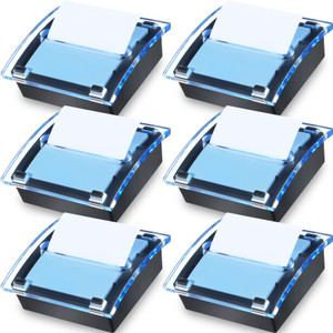 Mimorou 6 Pcs Pop Up Note Dispenser Sticky Note Holder Dispenser Posted Holder Container Black Base Transparent Top for 3 x 3 Inch Sticky School Offi