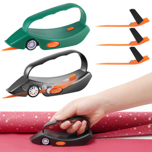 LIZAAL 2-Pack Wrapping Paper Cutter with 3 Replaceable Blades | New Gift Wrap Cutter with Wheels | Birthday and Christmas Wrapping Paper Cutter Slide
