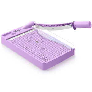 Firbon 12" Guillotine Paper Cutter, Heavy Duty 12-Sheet Capacity Trimmer for Cardstock, Photos, Scrapbooking, Office, Classroom, Studio (Purple)