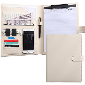 12.8 * 9.6 inch Portfolio Case Business Padfolio, Smart Phone is Usable in Document Organizer, Conference File Folder with A4/Letter Size Clipboard a