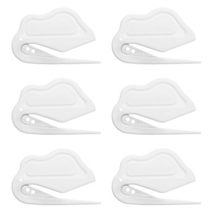 PATIKIL Letter Opener Envelope Slitter, 6Pcs Mail Slitter Safe Mail Opener for Women Paper Postal Package Home Office, White