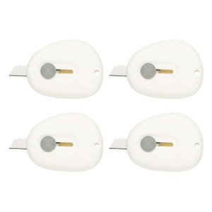 PATIKIL 4 Pcs Mini Box Cutters, Retractable Small Utility Knife Portable Cute Letter Opener with Keychain Hole for Envelope Home Office Supplies, Bro