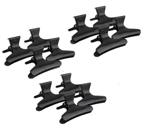erioctry 12 Black Hairdressing Hairdressers Hair Tools Butterfly Hair Clamps Hair Claw Salon Section Clips Clasps Clamps Barrettes