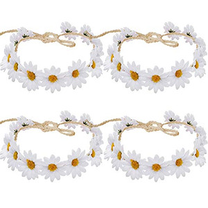 YAXAMING Halloween Sunflower Headband Daisy Flower Hair Bands Hoops Crown Floral Wreath Headpiece Hairband Women Xmas Hawaiian Festival Wedding Cospl