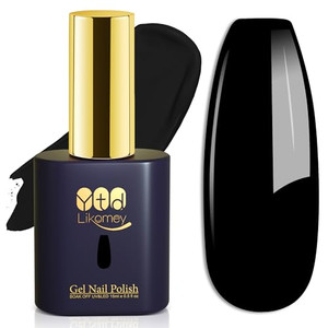 YTD Likomey Black Gel Nail Polish,15ml Salon Home DIY Manicure and Pedicure Fall Winter UV Color Varnish,0.5 Fl Oz CS002