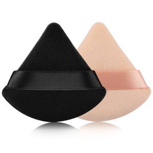 2 Pcs EVAOUXIU Triangle Powder Puff for Face Powder, Soft Plush Setting Powder Puff, Velour Cosmetic Foundation Blender Sponge Beauty Makeup Tools (B