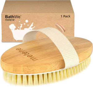 Metene Dry Brushing Body Brush, Exfoliating Body Scrubbers, Natural Bristles for Dry Skin, Improve Circulation, Stop Ingrown Hairs, Reduce Acne and C