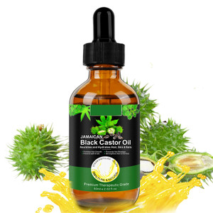 Black Castor Oil, Cold Pressed Organic Pure Hair Oil For Hair Growth, Natural Carrier Oil for Thicker Eyebrows Eyelashes, Scalp, Face, Skin Moisturiz