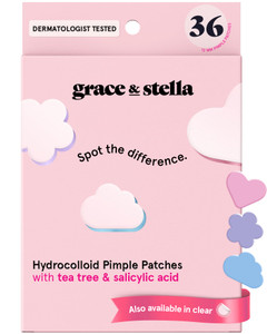 grace & stella Award Winning Pore Strip - Pimple Patches for Face - Hydrocolloid Acne Patches - Absorbs Zits, Reduces Redness - Cute Patches Dermatol