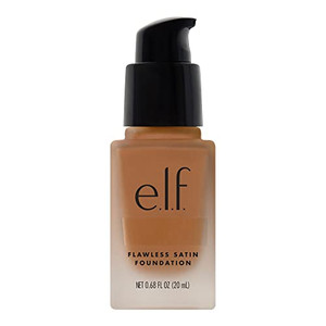 e.l.f. Flawless Satin Foundation, Lightweight & Medium Coverage, Semi-Matte Finish, Vegan & Cruelty-Free, Honey, 0.68 Fl Oz (20mL)