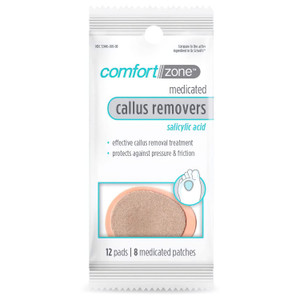 Comfort Zone Medicated Callus Patches for Feet, Effective Treatment with Salicylic Acid, 8 Medicated Patches and 12 Protective Callus Pads for Feet,