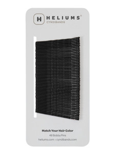 Heliums Bobby Pins - Black - 2 Inch Wavy Hair Pins, 48 Count