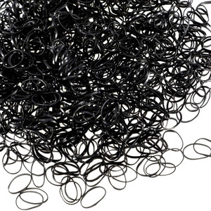 1500 Pcs Mini Rubber Bands, Elastic Hair Ties Small Tiny Black Rubber Bands Disposable Elastic Hair Holder for Baby Girls (Black)