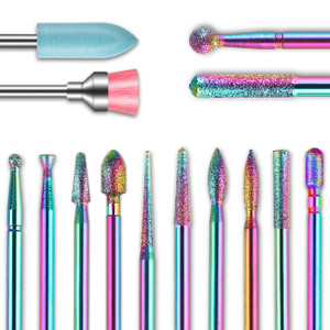 14pcs Nail Drill Bits Set, 3/32'' Professional Carbide Cuticle Remover Drill Bits for Nails, Rotary Burrs Electric Manicure Nail File Bit for Acrylic
