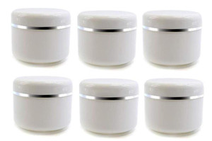 6Pcs Empty Refillable Travel Cosmetic Cream bottles - PP Plastic White Sample Packing Makeup Face Cream Eye Cream Ointment Storage Container Vial Jar