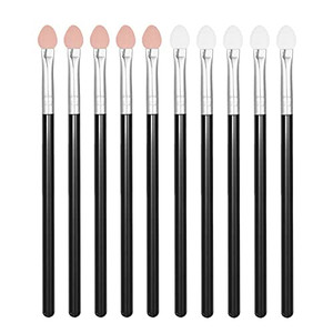 Two-color Rubber Cotton Eye Makeup Brushes - Sponge Applicator Oval Tipped Eyeliner Brush Eyeshadow Brush Makeup Brush Tool (10 PCS)