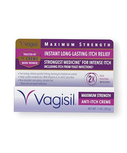 Vagisil Maximum Strength Feminine Anti-Itch Cream with Benzocaine for Women, Helps Relieve Yeast Infection Irritation, Gynecologist Tested, Fast-Acti